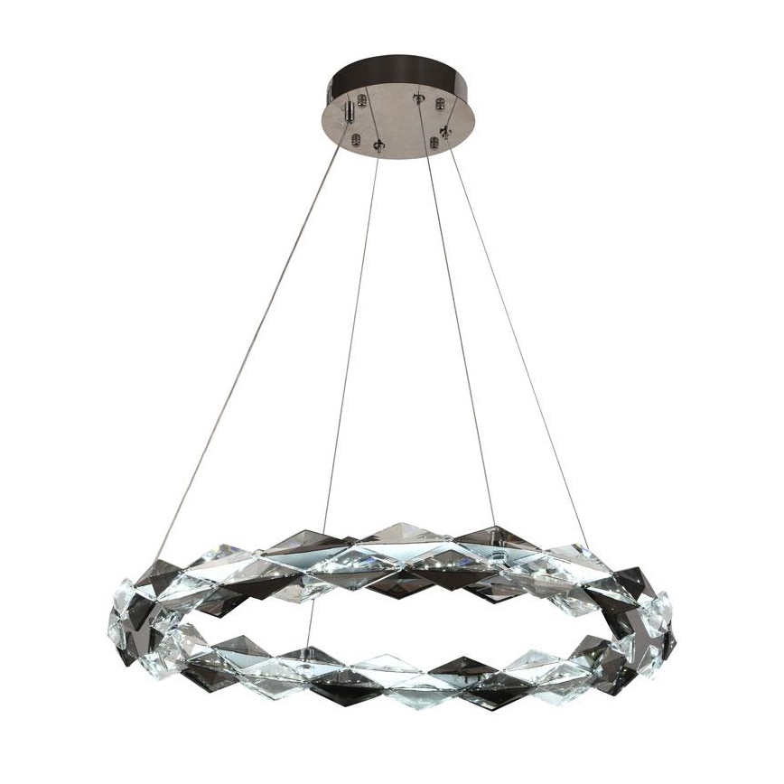 LED Dimbare kristallen hanglamp aan een snoer LED/40W/230V 3000-6500K glanzend chroom + afstandsbediening