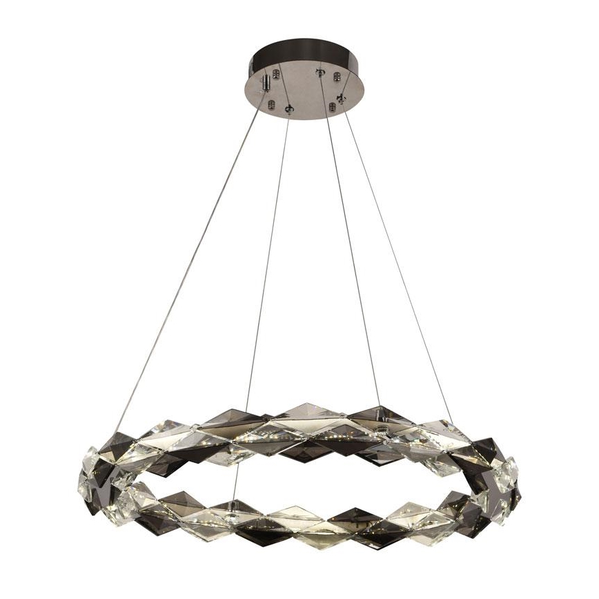 LED Dimbare kristallen hanglamp aan een snoer LED/40W/230V 3000-6500K glanzend chroom + afstandsbediening