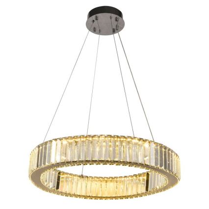 LED Dimbare kristallen hanglamp aan een snoer LED/40W/230V 3000-6500K glanzend chroom + afstandsbediening