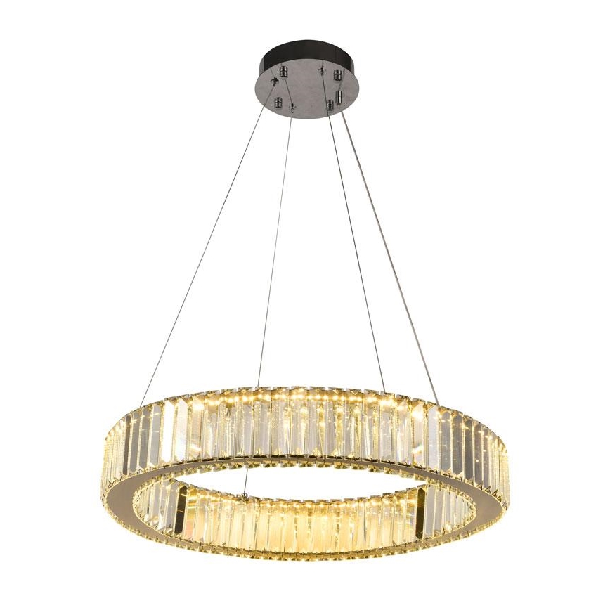 LED Dimbare kristallen hanglamp aan een snoer LED/40W/230V 3000-6500K glanzend chroom + afstandsbediening