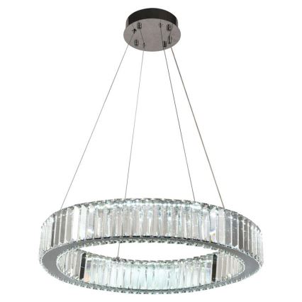 LED Dimbare kristallen hanglamp aan een snoer LED/40W/230V 3000-6500K glanzend chroom + afstandsbediening