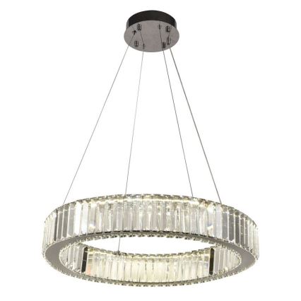 LED Dimbare kristallen hanglamp aan een snoer LED/40W/230V 3000-6500K glanzend chroom + afstandsbediening