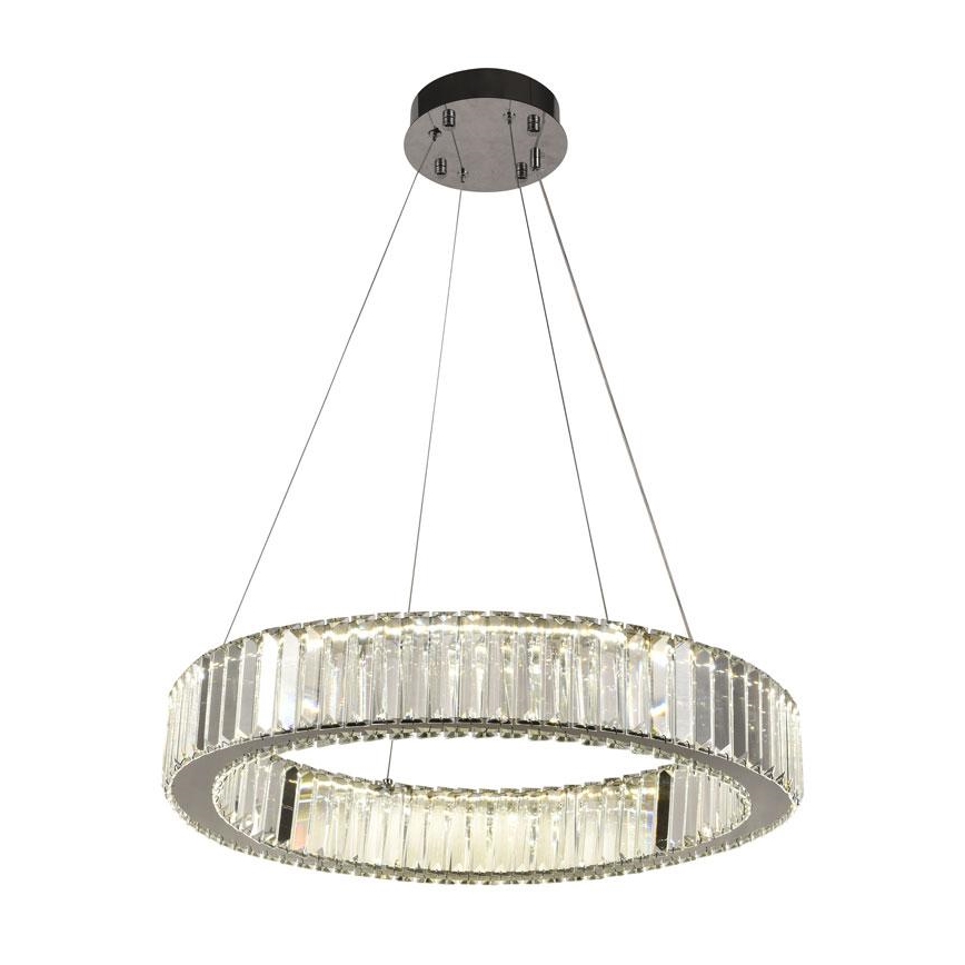 LED Dimbare kristallen hanglamp aan een snoer LED/40W/230V 3000-6500K glanzend chroom + afstandsbediening