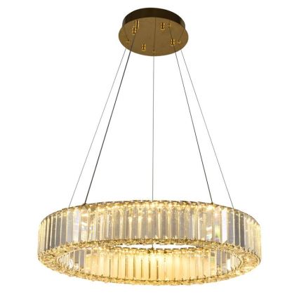 LED Dimbaar kristal Hanglamp aan een touw LED/40W/230V 3000-6500K chroom/goud + afstandsbediening