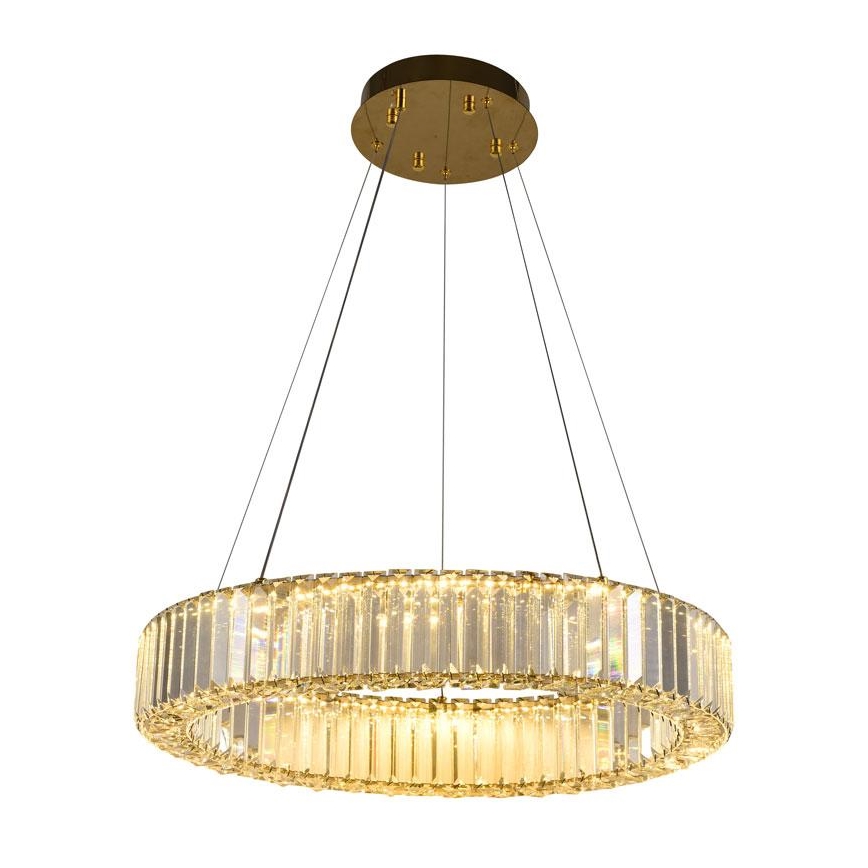 LED Dimbaar kristal Hanglamp aan een touw LED/40W/230V 3000-6500K chroom/goud + afstandsbediening