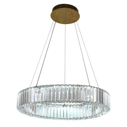 LED Dimbaar kristal Hanglamp aan een touw LED/40W/230V 3000-6500K chroom/goud + afstandsbediening