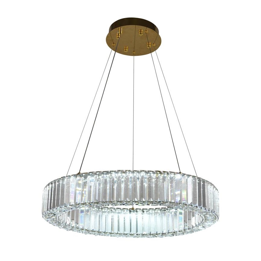 LED Dimbaar kristal Hanglamp aan een touw LED/40W/230V 3000-6500K chroom/goud + afstandsbediening