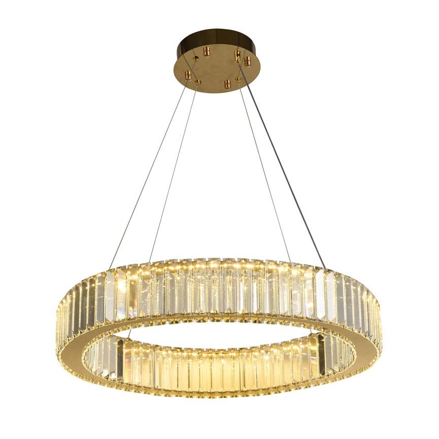 LED Dimbaar kristal Hanglamp aan een touw LED/40W/230V 3000-6500K chroom/goud + afstandsbediening