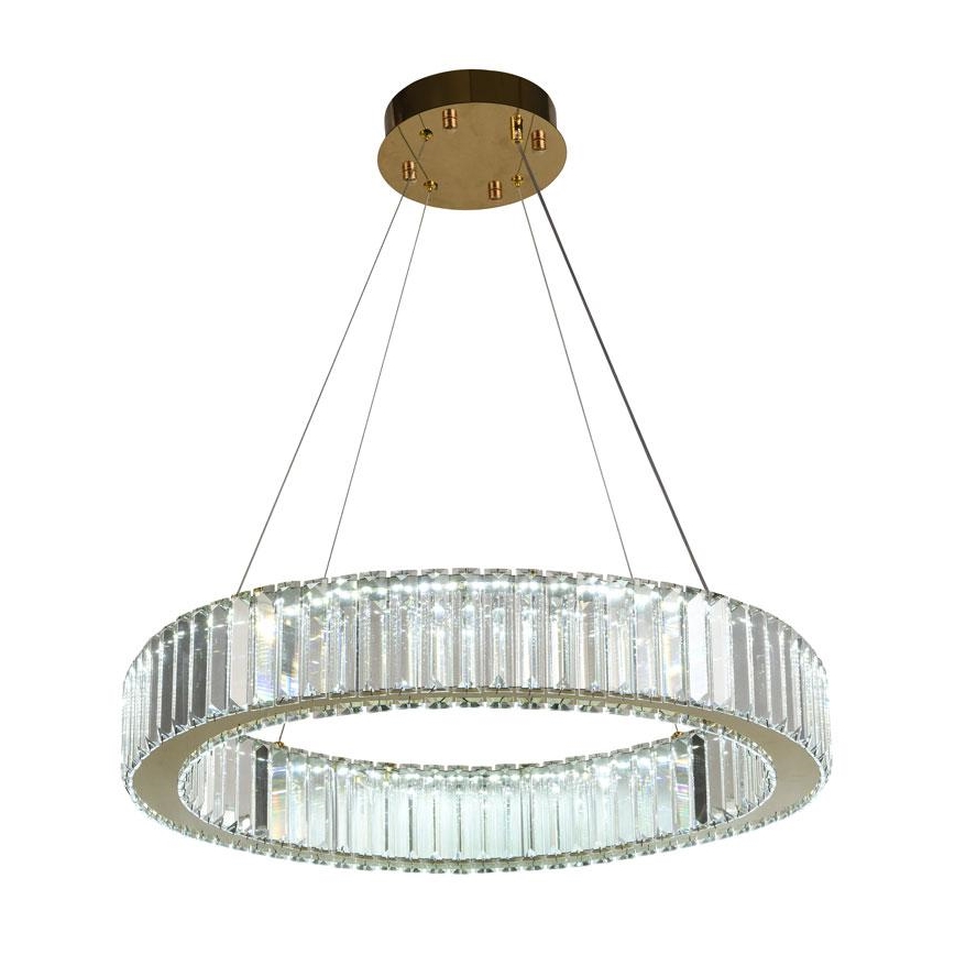 LED Dimbaar kristal Hanglamp aan een touw LED/40W/230V 3000-6500K chroom/goud + afstandsbediening