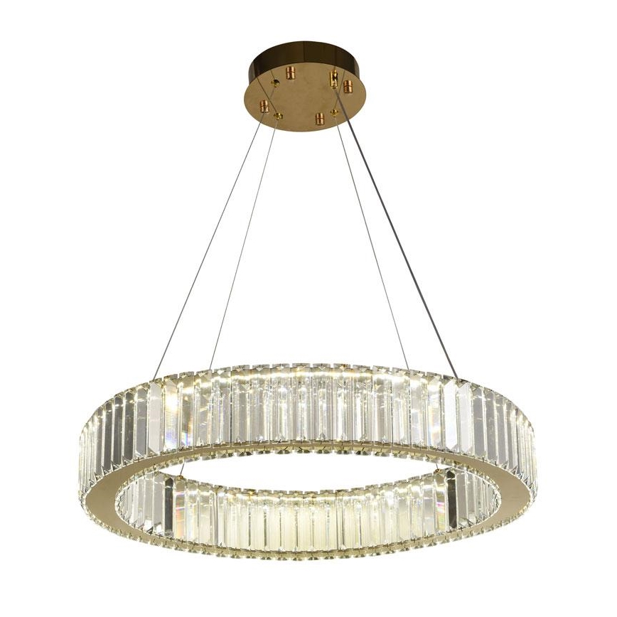 LED Dimbaar kristal Hanglamp aan een touw LED/40W/230V 3000-6500K chroom/goud + afstandsbediening