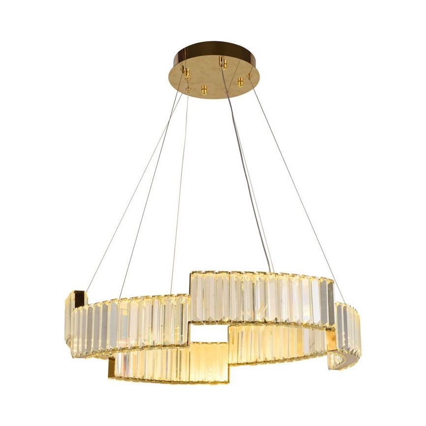 LED Dimbaar kristal Hanglamp aan een touw LED/40W/230V 3000-6500K goud + afstandsbediening