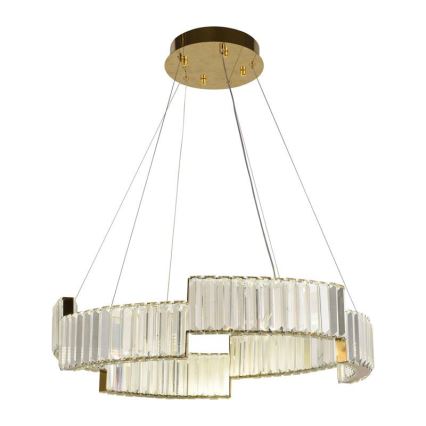 LED Dimbaar kristal Hanglamp aan een touw LED/40W/230V 3000-6500K goud + afstandsbediening