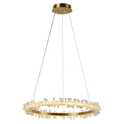 LED Dimbaar kristal Hanglamp aan een touw LED/40W/230V 3000-6500K goud + afstandsbediening