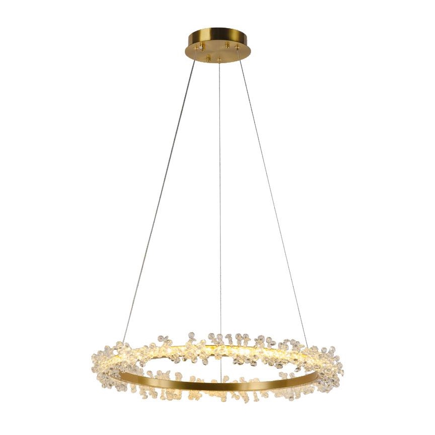 LED Dimbaar kristal Hanglamp aan een touw LED/40W/230V 3000-6500K goud + afstandsbediening
