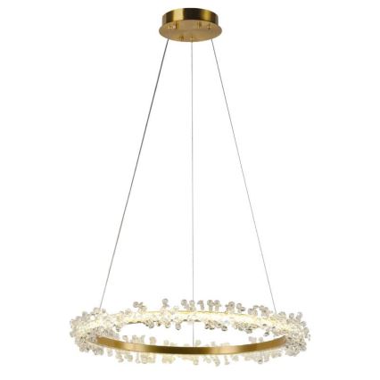 LED Dimbaar kristal Hanglamp aan een touw LED/40W/230V 3000-6500K goud + afstandsbediening