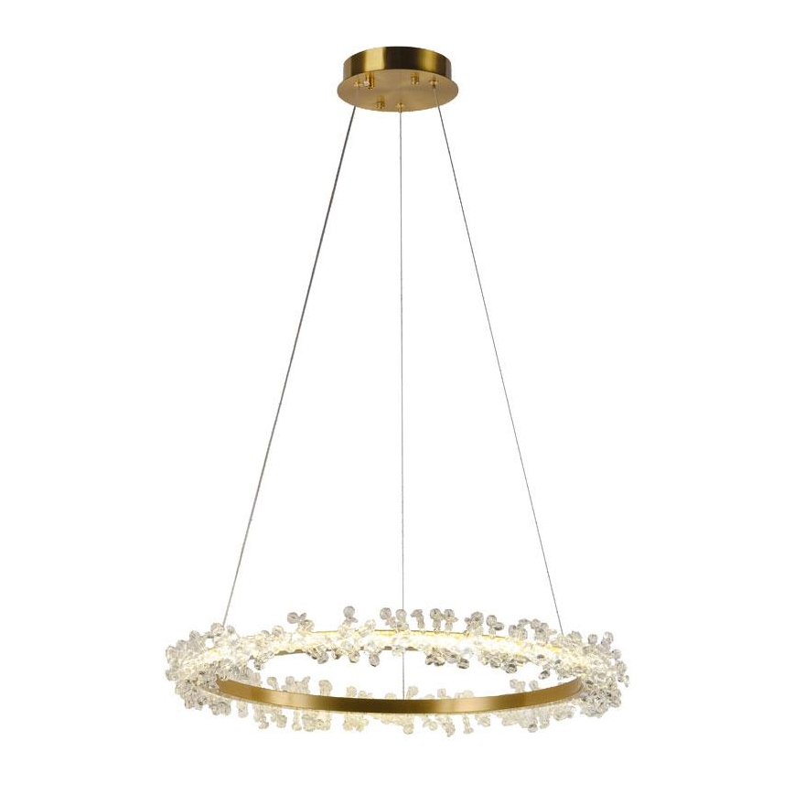 LED Dimbaar kristal Hanglamp aan een touw LED/40W/230V 3000-6500K goud + afstandsbediening