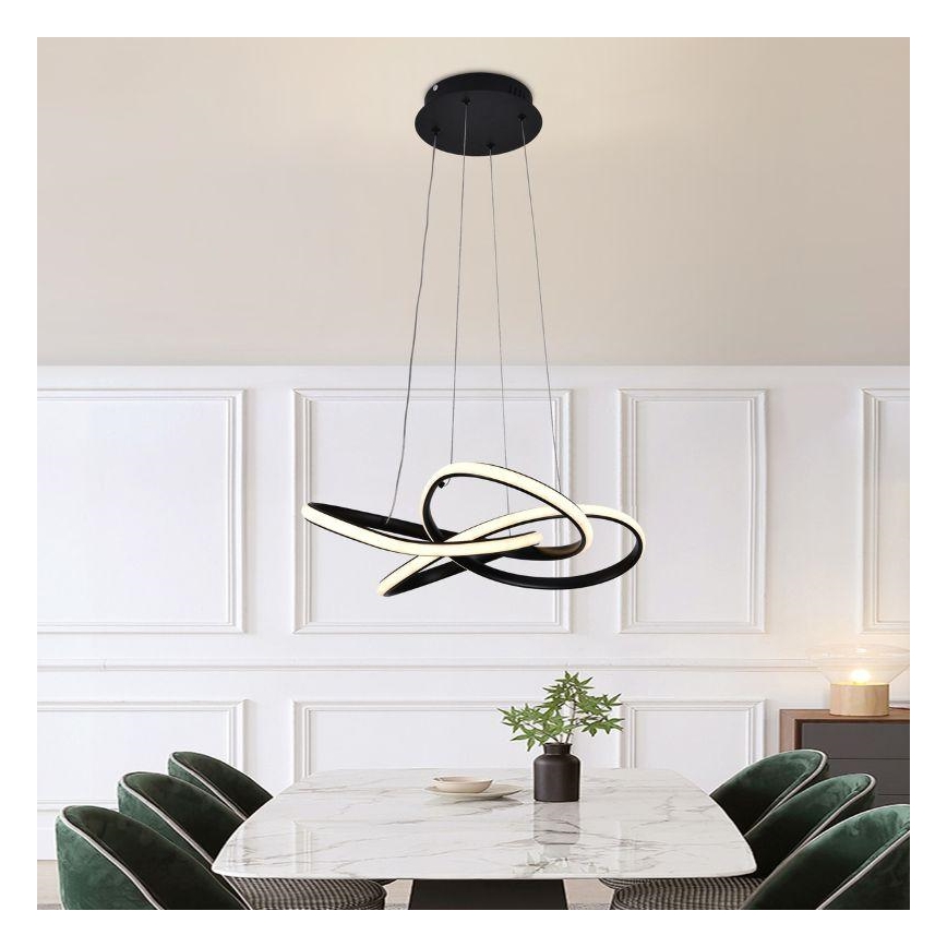 Dimbare LED hanglamp aan een koord LED/40W/230V 3000-6500K zwart + afstandsbediening