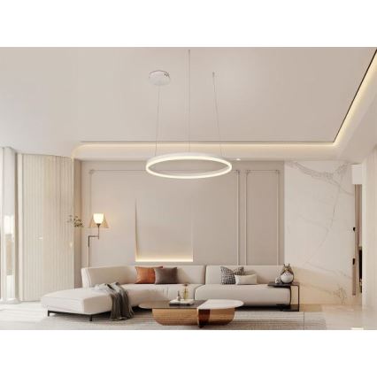 Dimbare LED hanglamp aan een koord LED/42W/230V 3000-6500K diameter 60 cm + afstandsbediening