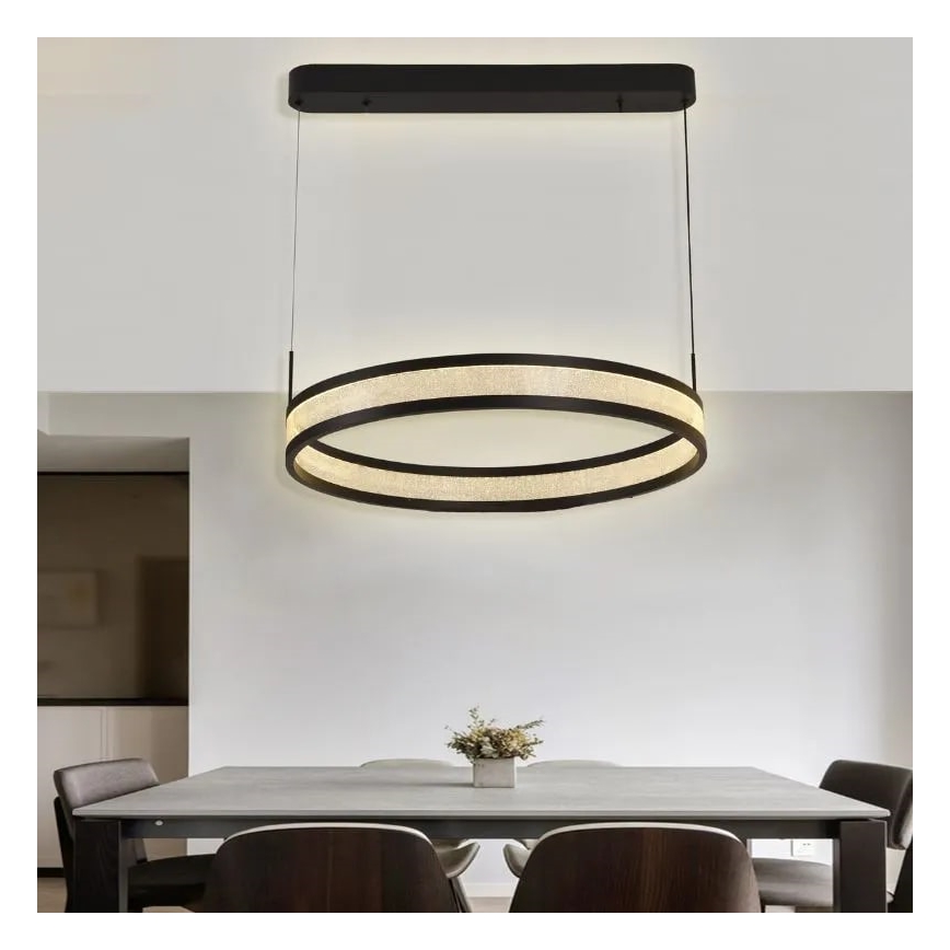 Dimbare LED hanglamp aan een koord LED/45W/230V 3000-6500K zwart + afstandsbediening