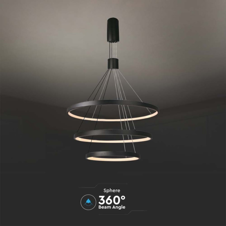 Dimbare LED hanglamp aan een koord LED/46W/230V 3000K zwart