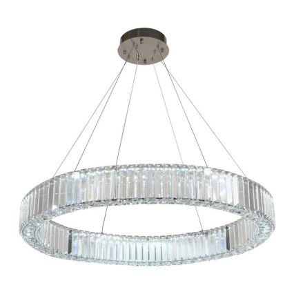 LED Dimbare kristallen hanglamp aan een snoer LED/50W/230V 3000-6500K glanzend chroom + afstandsbediening