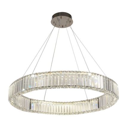 LED Dimbare kristallen hanglamp aan een snoer LED/50W/230V 3000-6500K glanzend chroom + afstandsbediening