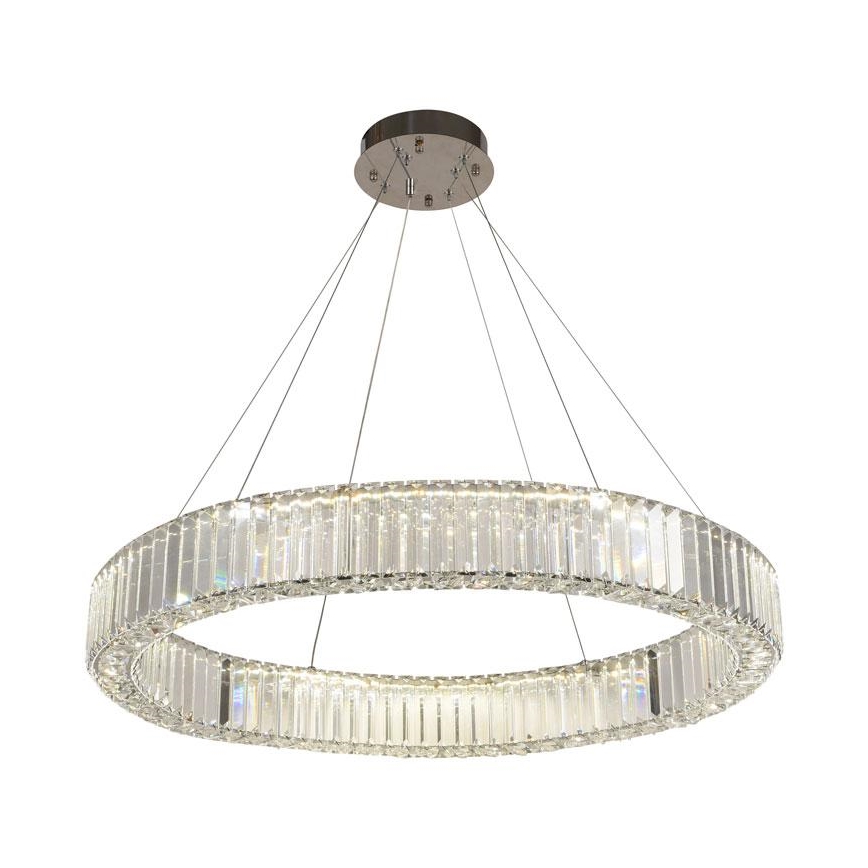 LED Dimbare kristallen hanglamp aan een snoer LED/50W/230V 3000-6500K glanzend chroom + afstandsbediening