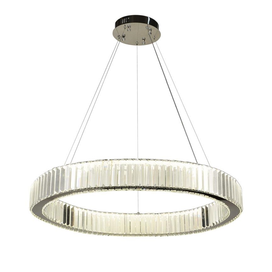 LED Dimbare kristallen hanglamp aan een snoer LED/50W/230V 3000-6500K glanzend chroom + afstandsbediening