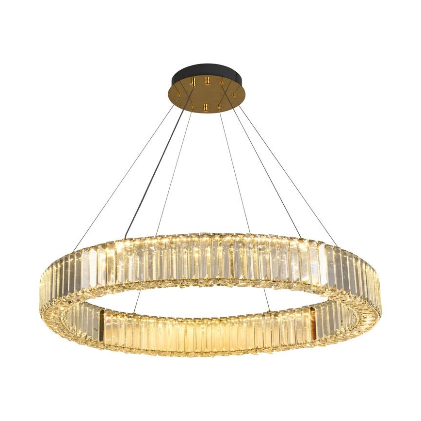 LED Dimbaar kristal Hanglamp aan een touw LED/50W/230V 3000-6500K chroom/goud + afstandsbediening