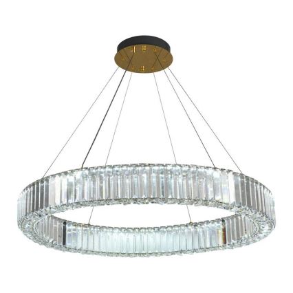 LED Dimbaar kristal Hanglamp aan een touw LED/50W/230V 3000-6500K chroom/goud + afstandsbediening