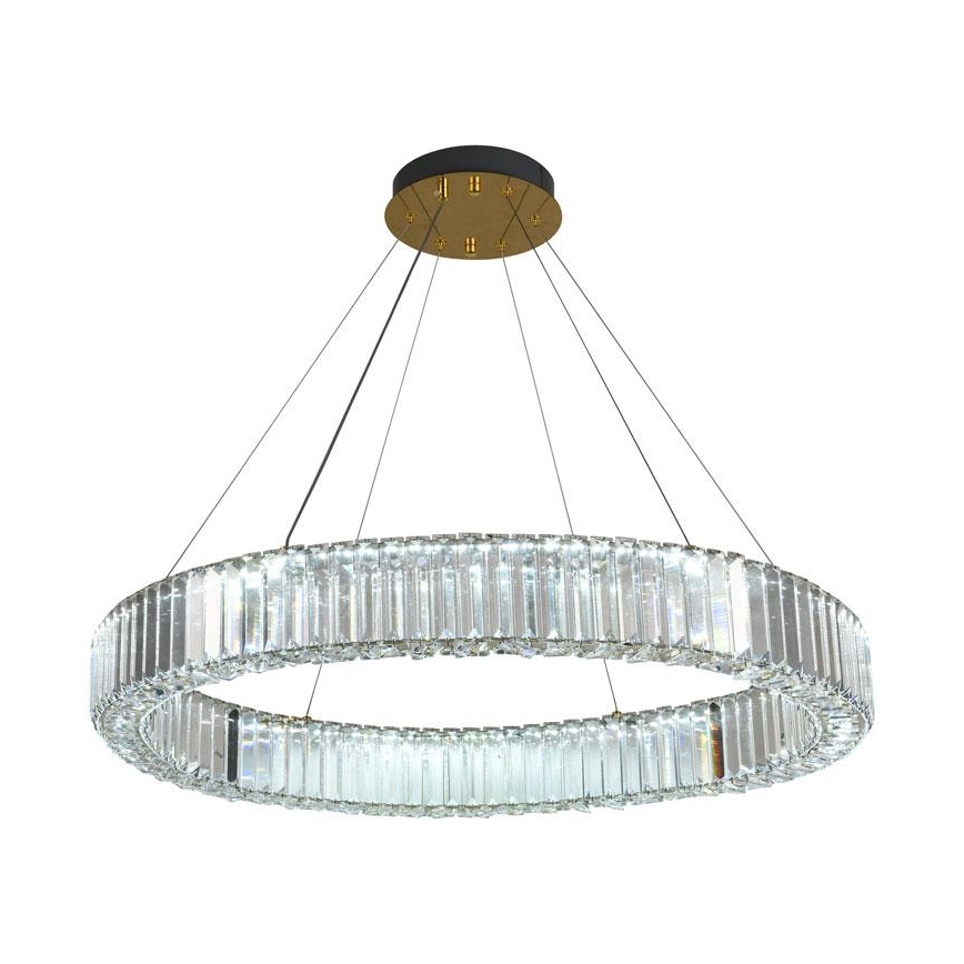LED Dimbaar kristal Hanglamp aan een touw LED/50W/230V 3000-6500K chroom/goud + afstandsbediening