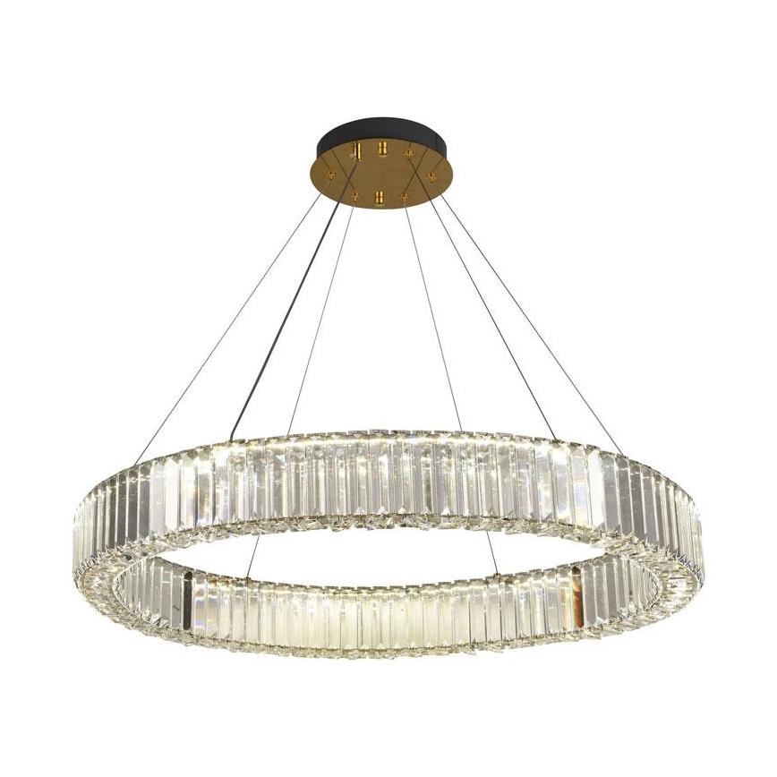 LED Dimbaar kristal Hanglamp aan een touw LED/50W/230V 3000-6500K chroom/goud + afstandsbediening