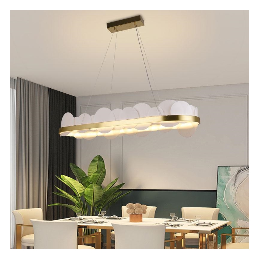 Dimbare LED hanglamp aan een koord LED/50W/230V 3000-6500K goud + afstandsbediening