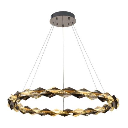 LED Dimbare kristallen hanglamp aan een snoer LED/55W/230V 3000-6500K glanzend chroom + afstandsbediening