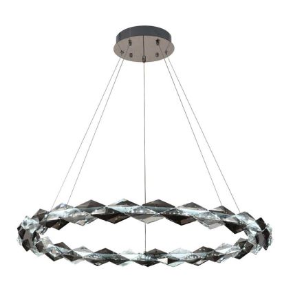 LED Dimbare kristallen hanglamp aan een snoer LED/55W/230V 3000-6500K glanzend chroom + afstandsbediening