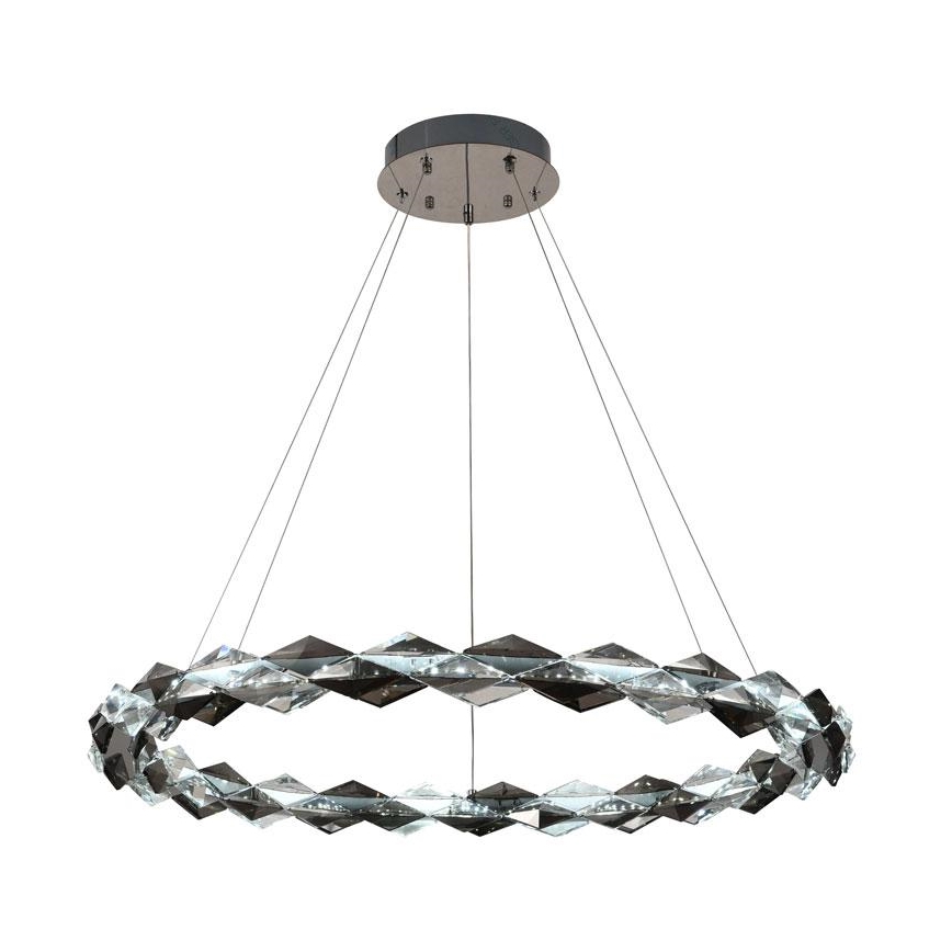 LED Dimbare kristallen hanglamp aan een snoer LED/55W/230V 3000-6500K glanzend chroom + afstandsbediening