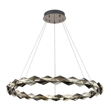 LED Dimbare kristallen hanglamp aan een snoer LED/55W/230V 3000-6500K glanzend chroom + afstandsbediening