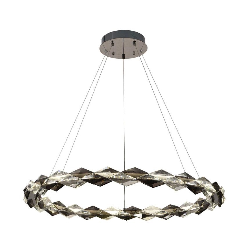 LED Dimbare kristallen hanglamp aan een snoer LED/55W/230V 3000-6500K glanzend chroom + afstandsbediening