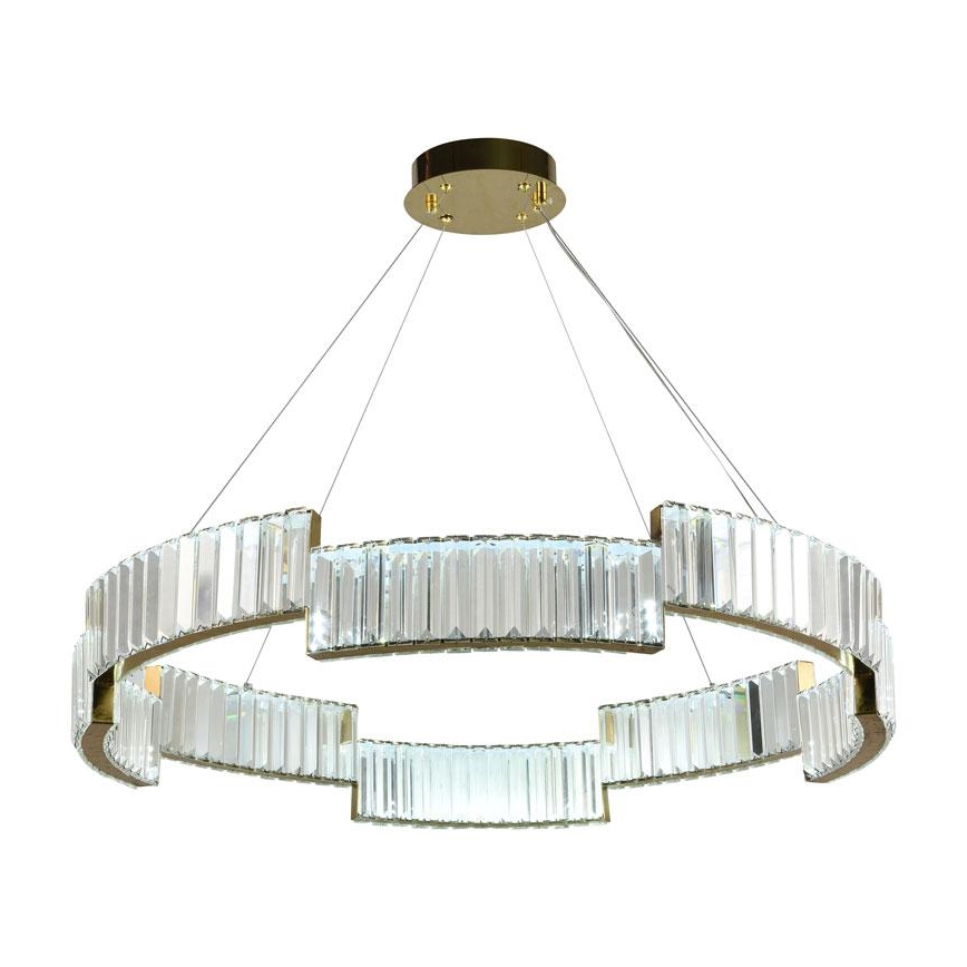 LED Dimbaar kristal Hanglamp aan een touw LED/60W/230V 3000-6500K goud + afstandsbediening