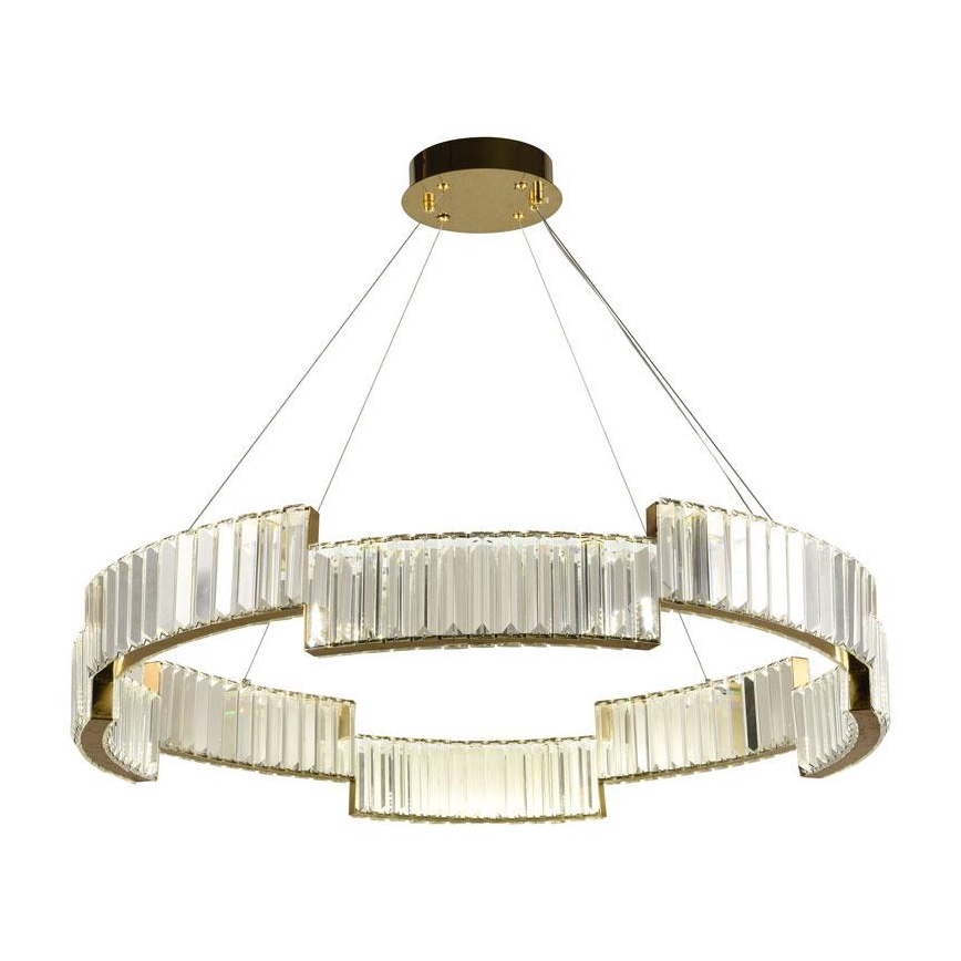 LED Dimbaar kristal Hanglamp aan een touw LED/60W/230V 3000-6500K goud + afstandsbediening