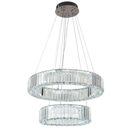 LED Dimbaar kristal Hanglamp aan een touw LED/65W/230V 3000-6500K chroom + afstandsbediening