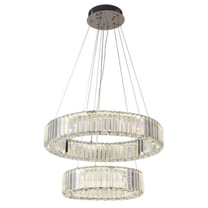 LED Dimbare kristallen hanglamp aan een snoer LED/65W/230V 3000-6500K glanzend chroom + afstandsbediening