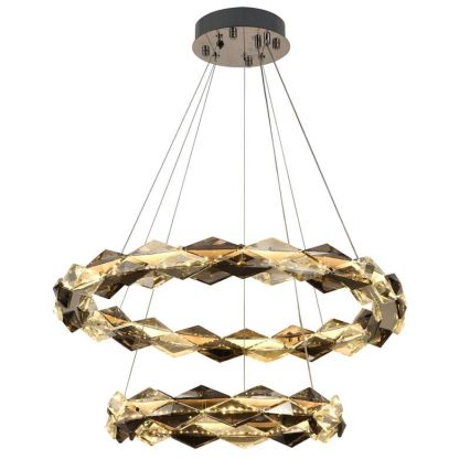 LED Dimbare kristallen hanglamp aan een snoer LED/65W/230V 3000-6500K glanzend chroom + afstandsbediening
