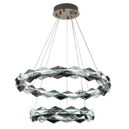 LED Dimbare kristallen hanglamp aan een snoer LED/65W/230V 3000-6500K glanzend chroom + afstandsbediening