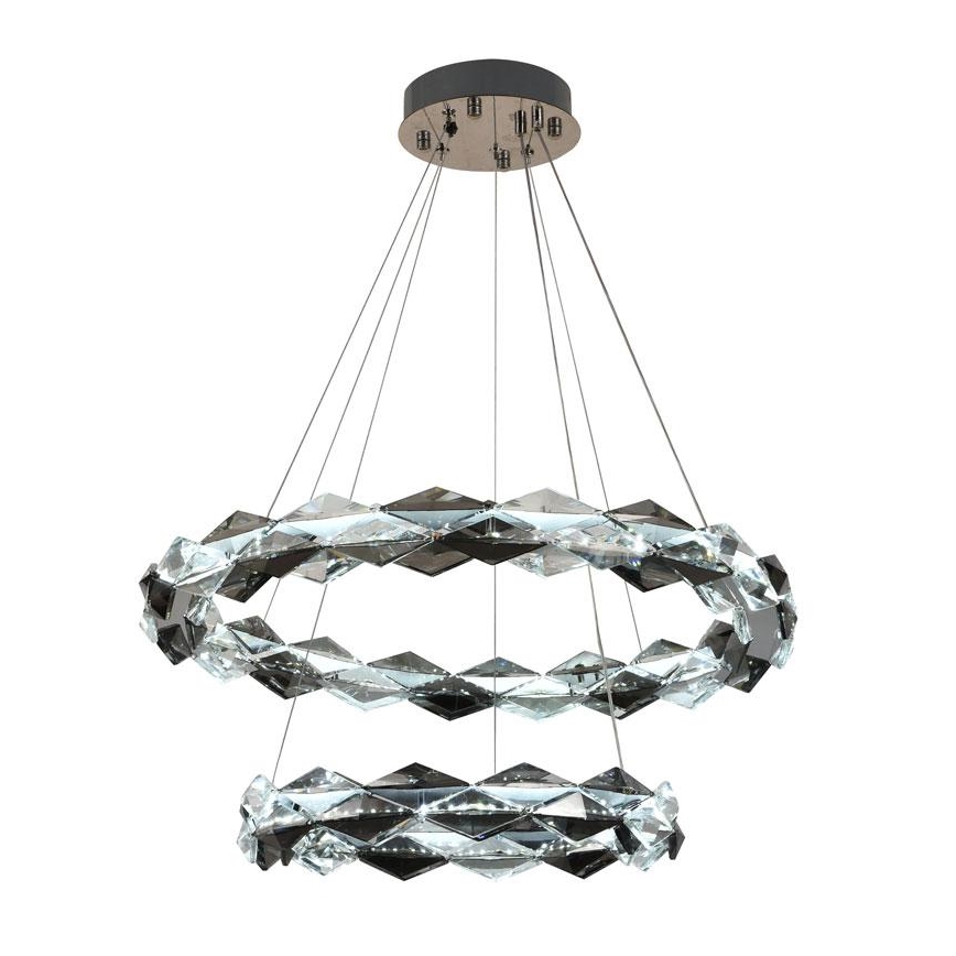 LED Dimbare kristallen hanglamp aan een snoer LED/65W/230V 3000-6500K glanzend chroom + afstandsbediening