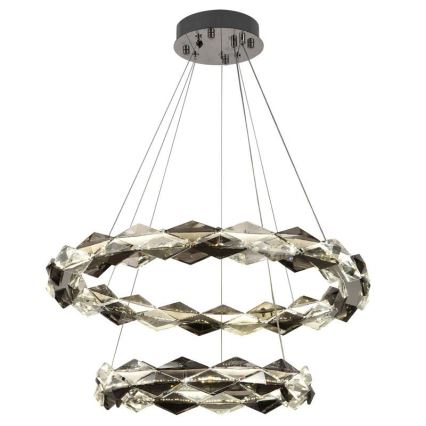 LED Dimbare kristallen hanglamp aan een snoer LED/65W/230V 3000-6500K glanzend chroom + afstandsbediening
