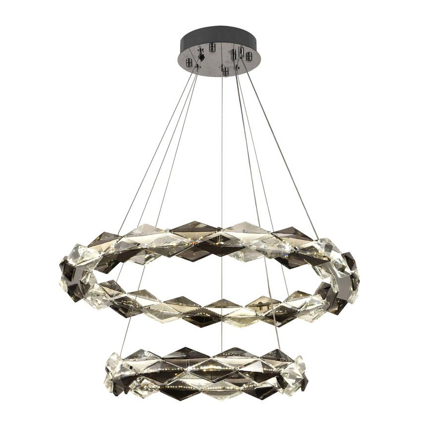 LED Dimbare kristallen hanglamp aan een snoer LED/65W/230V 3000-6500K glanzend chroom + afstandsbediening