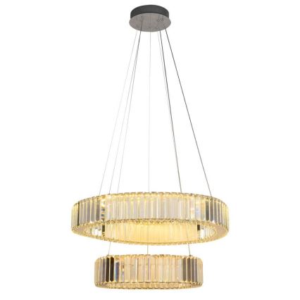 LED Dimbare kristallen hanglamp aan een snoer LED/65W/230V 3000-6500K glanzend chroom + afstandsbediening