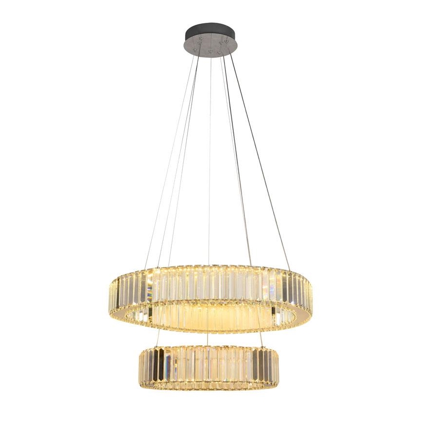 LED Dimbare kristallen hanglamp aan een snoer LED/65W/230V 3000-6500K glanzend chroom + afstandsbediening