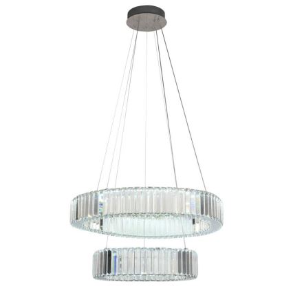 LED Dimbare kristallen hanglamp aan een snoer LED/65W/230V 3000-6500K glanzend chroom + afstandsbediening